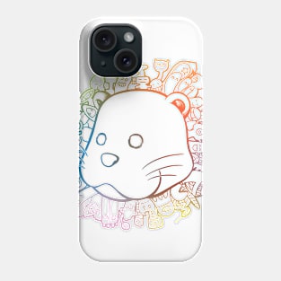 Otter Doodle Rainbow Line art T-Shirt Phone Case