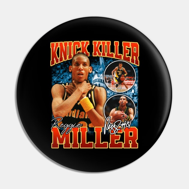 Reggie Miller Choke Sign Basketball Legend Signature Vintage Retro 80s 90s Bootleg Rap Style Pin by CarDE