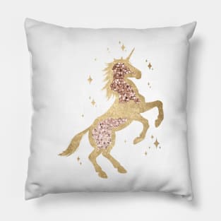 Sparkling rose gold unicorn II Pillow