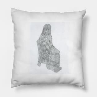 Graphite Seated Figure Pillow