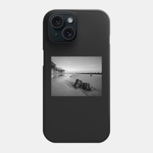 Pier and rocks on Cromer beach, Norfolk Phone Case