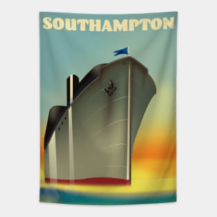 Southampton cruise liner vintage style travel poster Tapestry