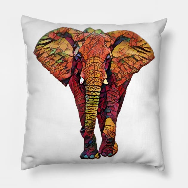 Cute Colorful Elephant Design Pillow by Sanzida Design