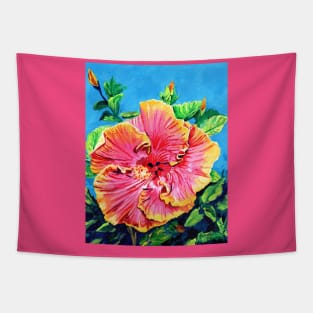 Happy Pink Hibiscus Tapestry