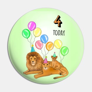 LION FAMILY 4TH BIRTHDAY Pin