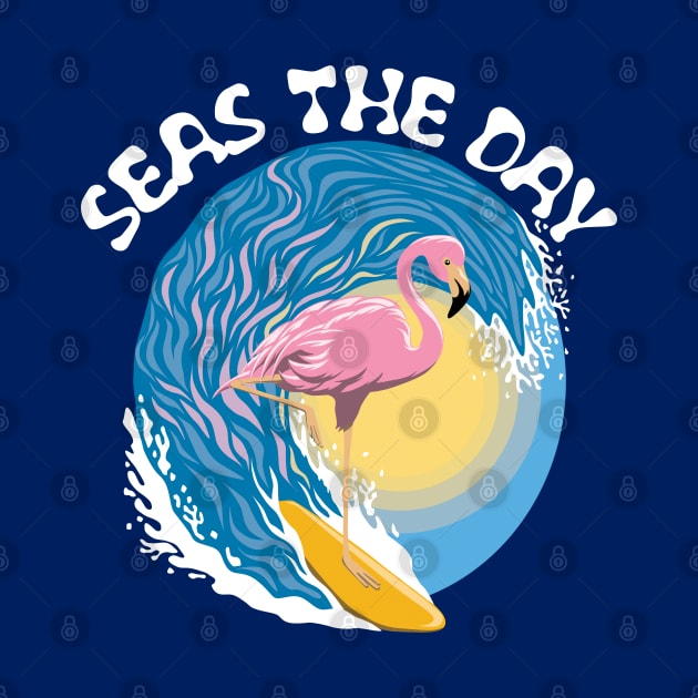 Seas The Day | Surfing Flamingo by TMBTM