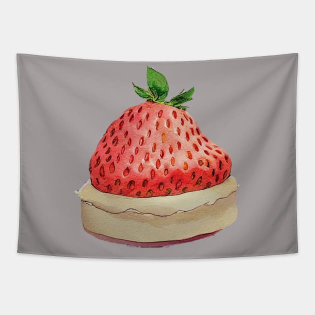 Strawberry Shortcake with a Giant Strawberry Tapestry by fistikci