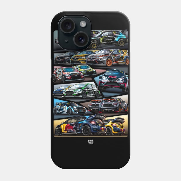 FIA World Rallycross 2019 - Digital drawing Phone Case by Mario Ramos Rally Art