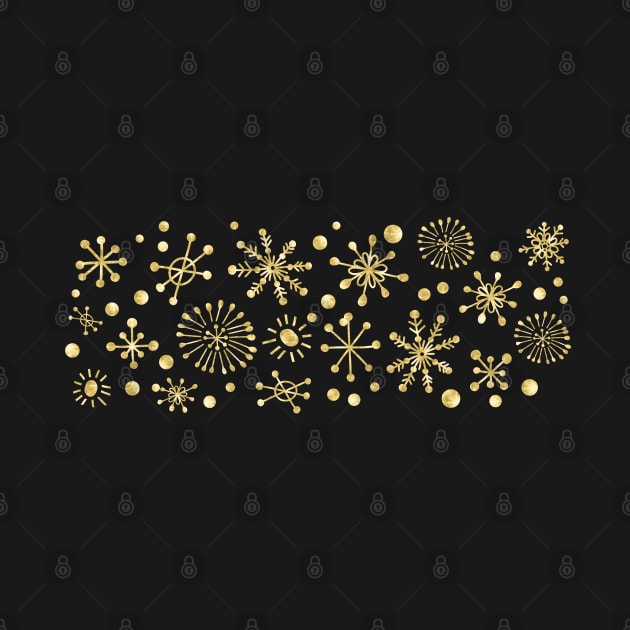 Gold Retro Stars on Black by machare