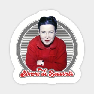 Simone de Beauvoir / Retro Fan Design Magnet