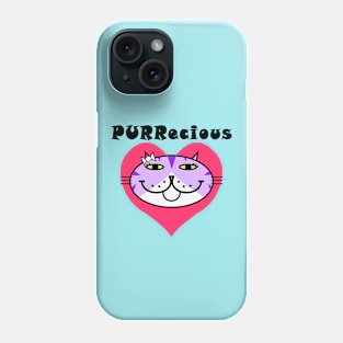 PURRecious - purple stripe Phone Case