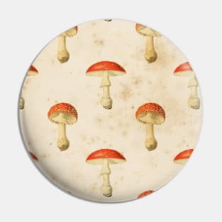 Mushroom Vintage Illustrations Gobilncore Gothic Victorian Cottagecore Pattern Pin