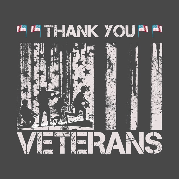 Thank You Veterans American Flag by Gtrx20
