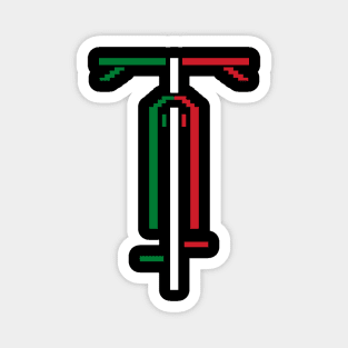 Italy Biking Pixel Icon Symbol Art Italian Flag Cycling Love Bike Riding Art Magnet