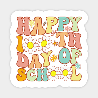 Teacher Kids Retro Groovy 100 Days Happy 100th Day Of School Magnet