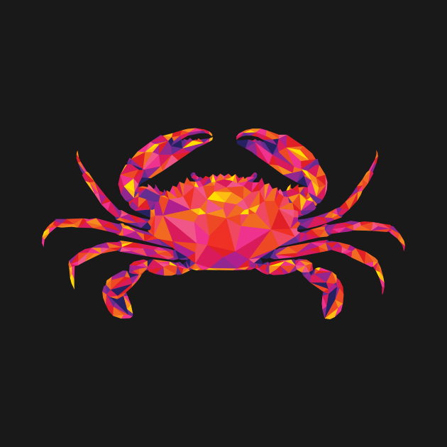 Warm Colors Geometric Crab by polliadesign