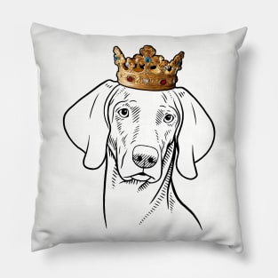 Weimaraner Dog King Queen Wearing Crown Pillow