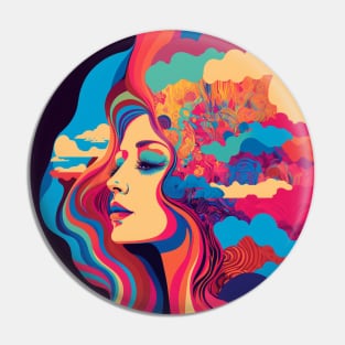 Psychedelic Girl Pin