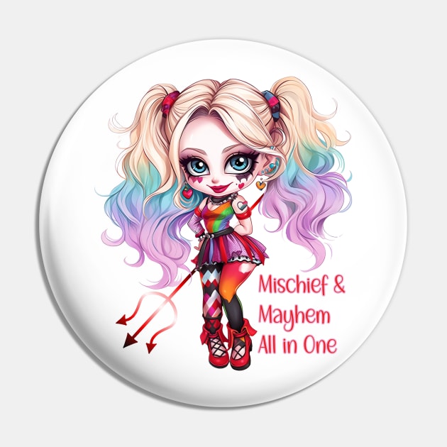 Cute Halloween Punk Girl - Halloween for Girls Pin by PlayfulPandaDesigns