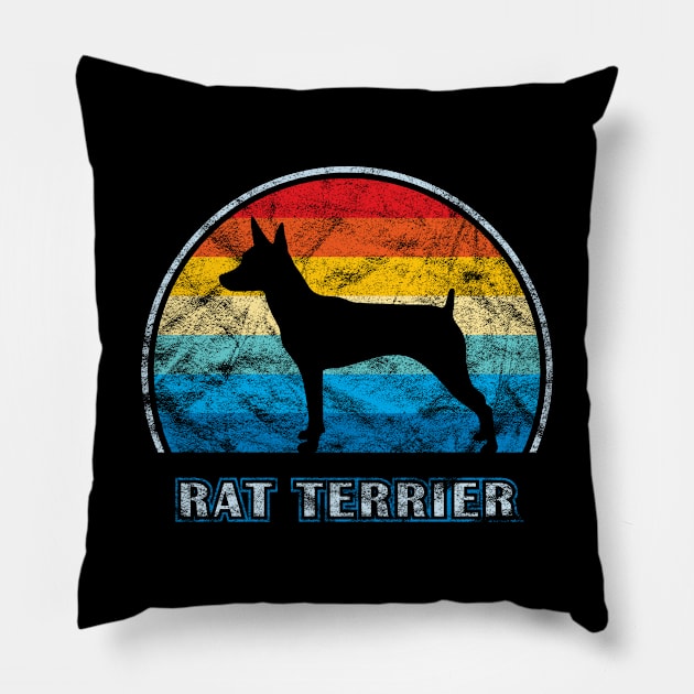 Rat Terrier Vintage Design Dog Pillow by millersye