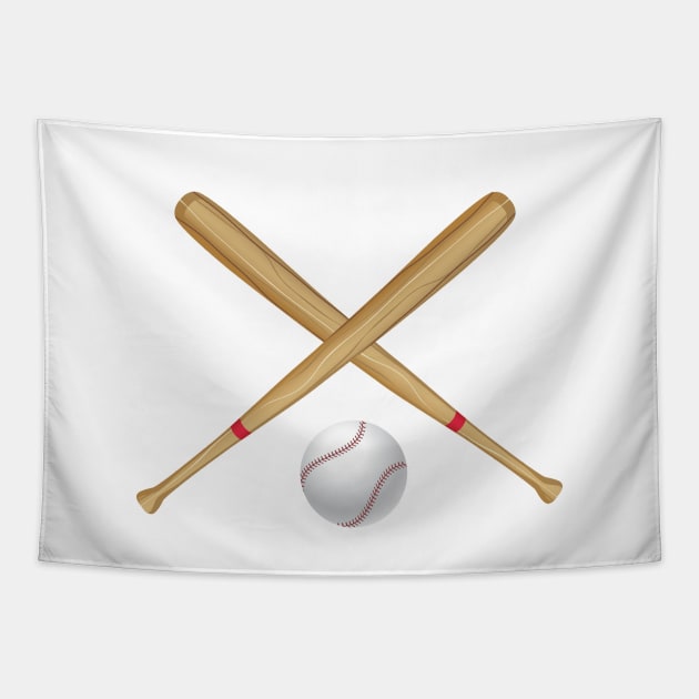 Baseball Bat and Ball Tapestry by AnnArtshock