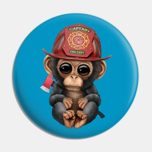 Cute Baby Chimp Firefighter Pin