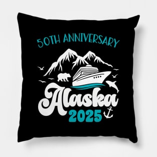 50Th Anniversary Wedding Alaska Cruise 2025 Vacation Pillow