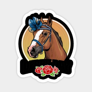 Funny Derby Day 2024 Horse racing Fascinator Hat Derby Party Magnet
