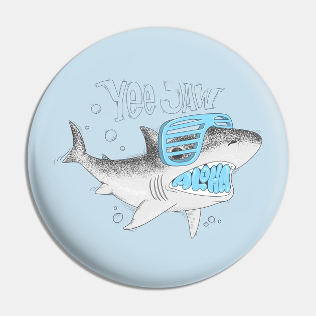 Yee Jam Aloha Shark Pin by Mako Design 