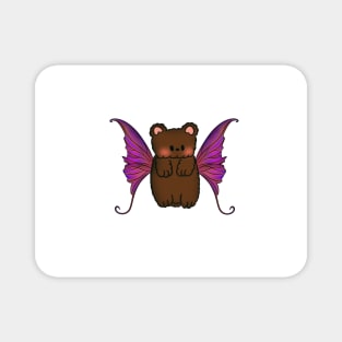 Fairy Teddy Bear with Purple, Pink and Orange Wings Magnet