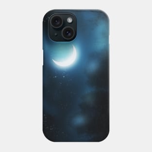 Crescent moon over river Phone Case