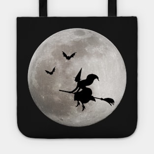 Halloween Full Moon Spooky Witch Tote