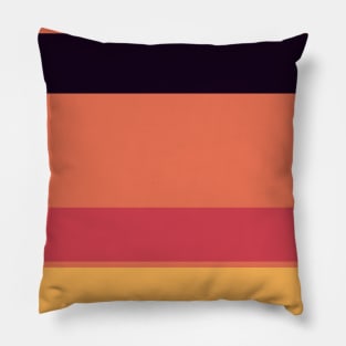 A fascinating pattern of Almost Black, Dark Fuchsia, Faded Red, Dark Peach and Pastel Orange stripes. Pillow