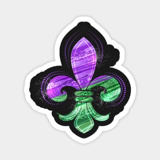 Painted Fleur De Lis ( Mardi gras fleur de lys ) Magnet