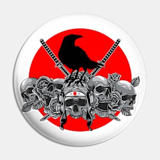 Yatagarasu - The three-legged messenger - Kamikaze  Skulls Pin