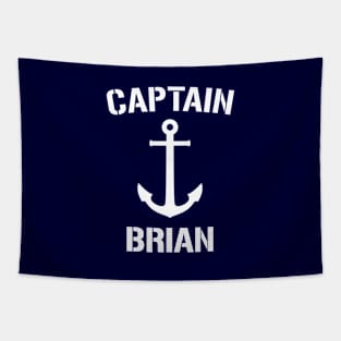 Nautical Captain Brian Personalized Boat Anchor Tapestry