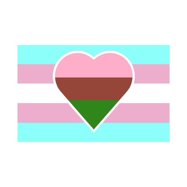 Transgender Pride Flag with Gynesexual/Gynephilic Heart by DisneyFanatic23