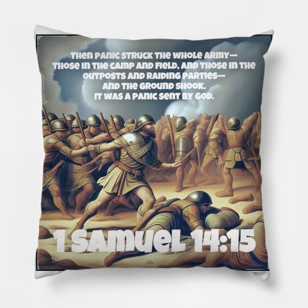 1 Samuel 14:15 Pillow by Bible Verses by Deb