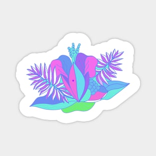 Floral daisy margarita cute blue purple Magnet