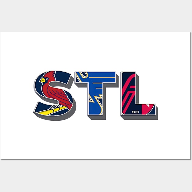 St. Louis Sports Teams Flag Poster, St. Louis Cardinals St. Louis Blues  Poster Flag