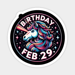 Birthday February 29 Unicorn Magnet