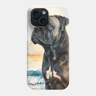 Watercolor Cane Corso Dog on the Beach Phone Case