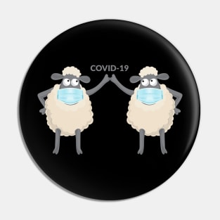 Masked Sheep Covid-19 Pin