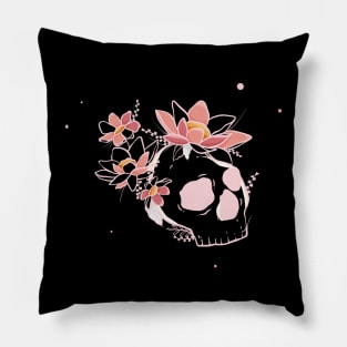 Floral Skull Pillow