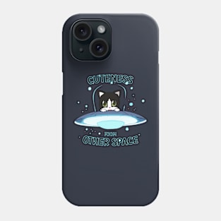 Tuxedo cat cuteness from other space Phone Case