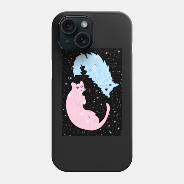 celestial kitties Phone Case by hgrasel