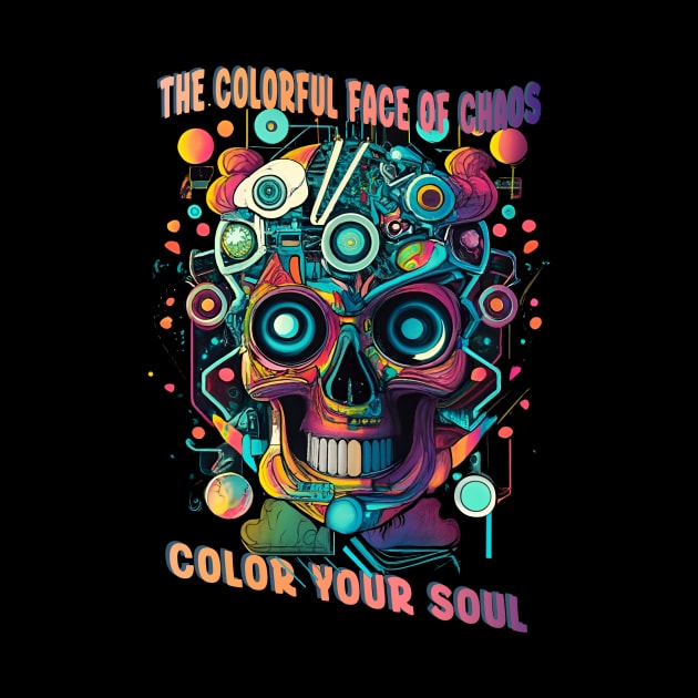 Color Your Soul - colorful skull by MusicianCatsClub