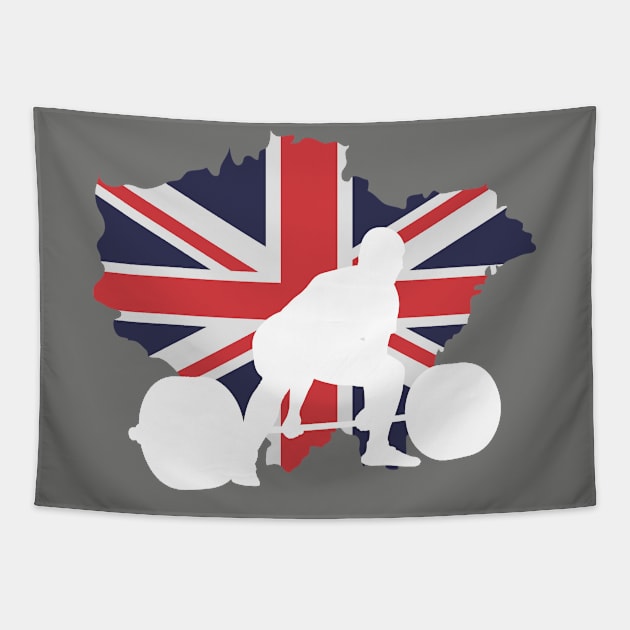 UK Flag Deadlift - Powerlifting Tapestry by High Altitude