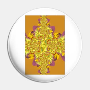 complex design 3D fractal structure in many colours on an orange background Pin