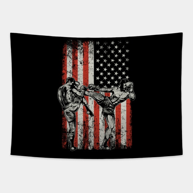 USA Flag MMA Mixed Martial Arts Tapestry by ryanjaycruz